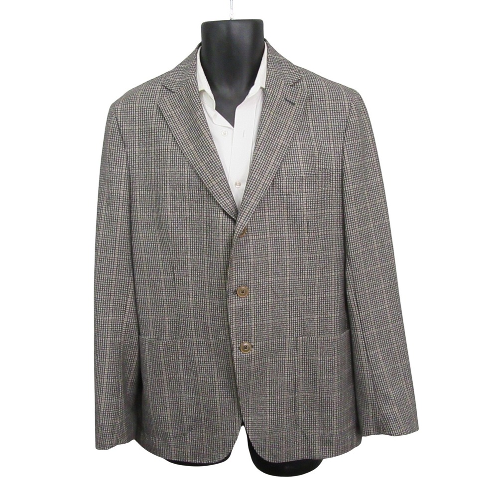 Maurizio Baldassari Unstructured 3 Button Sport Coat 40R / Gray Glen Plaid‎